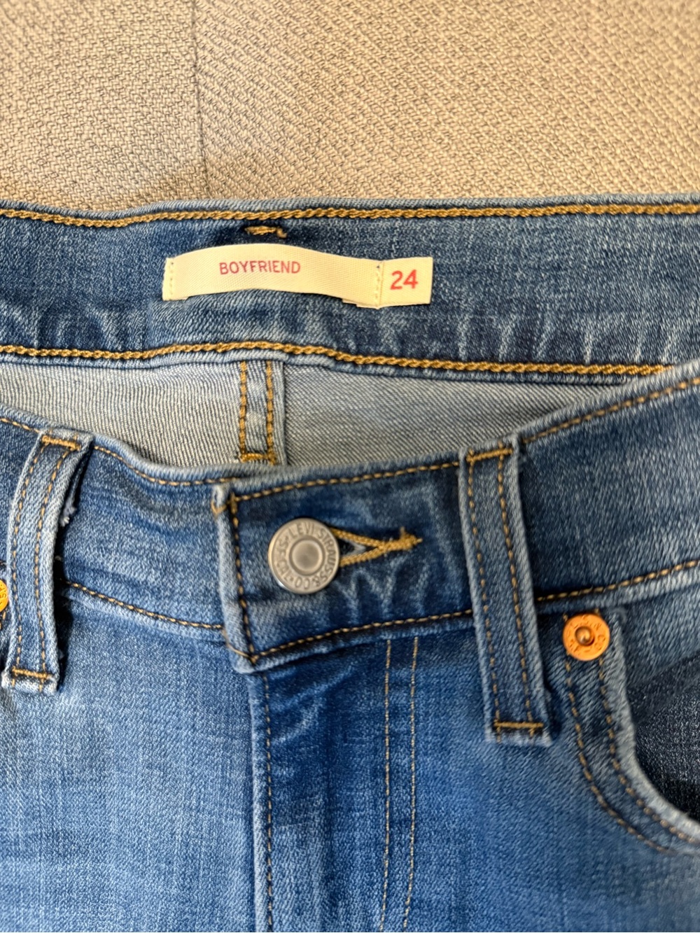 Levi's Boyfriend Jeans in Classic Blue Wash